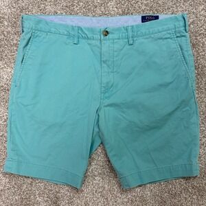Polo Ralph Lauren Stretch Slim Chino Shorts Mens 38 Teal Cotton Twill Pony 8.5"